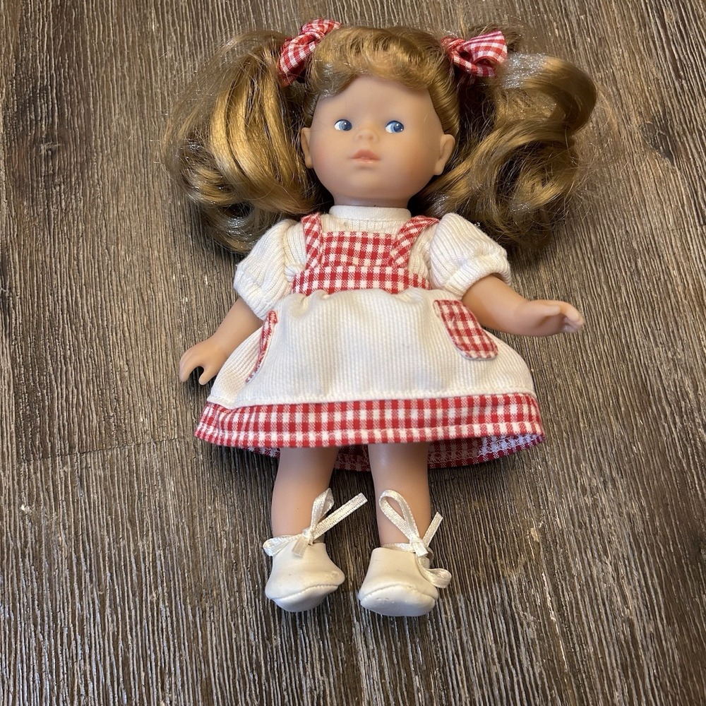 Corolle Mini Corolline doll Blond Hair Blue Eyes Red White Dress Shoes Bloomers